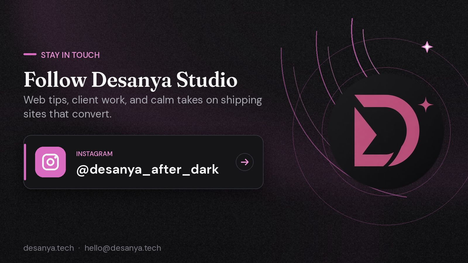 Follow Desanya Studio on Instagram, @desanya_after_dark